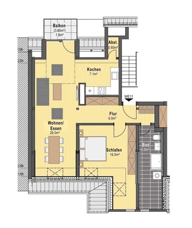 Wohnung zum Kauf 428.600 € 2 Zimmer 74,5 m² 5. Geschoss Südfriedhof Bezirk 6 Kiel 24114
