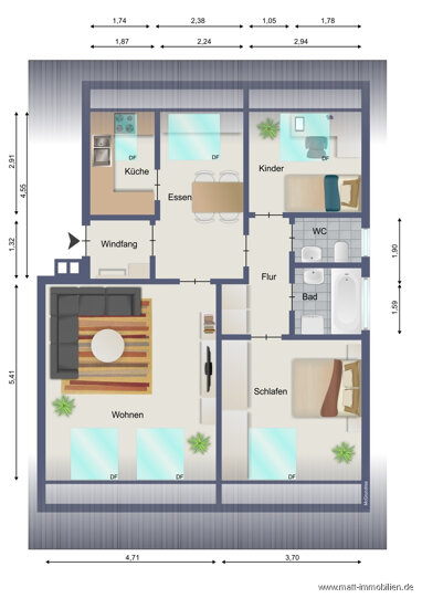 Wohnung zum Kauf 182.500 € 3,5 Zimmer 62,6 m² Erdgeschoss Zeppelin - Realschule 51 Singen (Hohentwiel) 78224