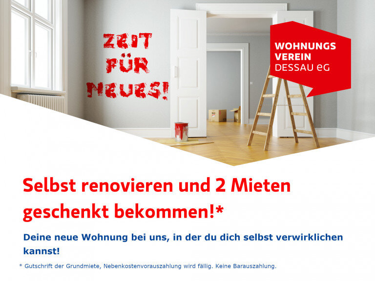 Wohnung zur Miete 300 € 2 Zimmer 56,8 m²<br/>Wohnfläche 4.<br/>Geschoss Kleine Schaftrift 26 Alten 141 Dessau-Roßlau 06847