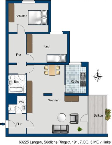 Wohnung zum Kauf provisionsfrei 114.840 € 3 Zimmer 92 m² frei ab sofort Südliche Ringstr. 191 Langen 5 Langen 63225