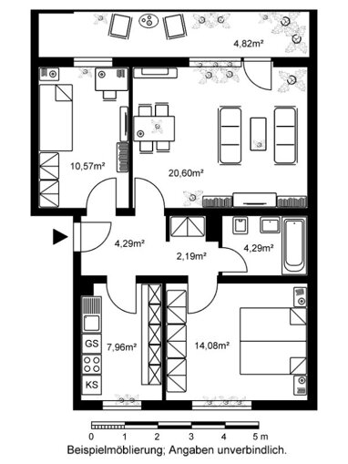 Wohnung zur Miete 875 € 3 Zimmer 68,8 m² 2. Geschoss Bodelschwinghstraße 29 Heilsberg Bad Vilbel 61118