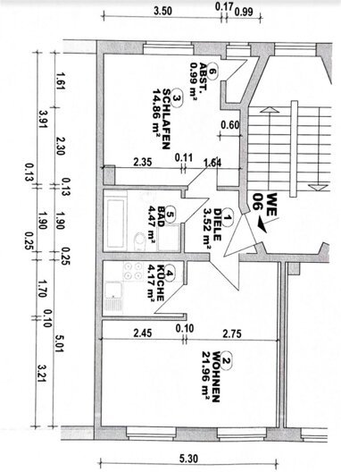 Wohnung zur Miete 255 € 2 Zimmer 51,3 m² 2. Geschoss frei ab sofort Hans-Sachs-Straße 34 Lutherviertel 220 Chemnitz 09126