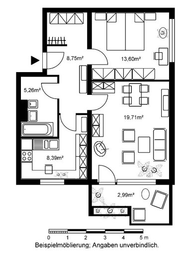 Wohnung zur Miete 500 € 2 Zimmer 58,7 m² 1. Geschoss Büdinger Straße 7A Nordwest Hanau 63452