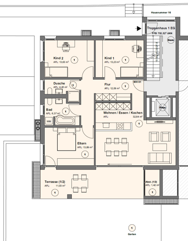 Wohnung zur Miete 1.196,36 € 4 Zimmer 108,8 m² Erdgeschoss Schönblick 16 Sulgen Schramberg 78713
