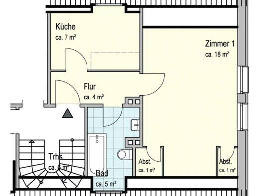 Wohnung zur Miete 380 € 2 Zimmer 43 m² 2. Geschoss Feldstraße 2 A Bürgerfelde Oldenburg 26127