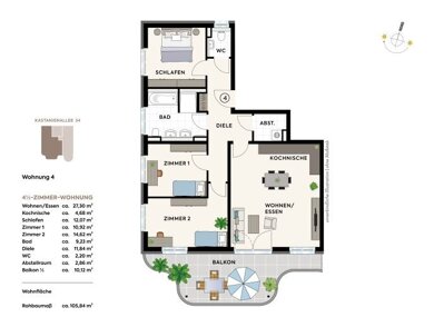 Wohnung zum Kauf provisionsfrei 455.000 € 4,5 Zimmer 105,8 m² 1. Geschoss frei ab sofort Kastanienallee 30 Wohlmuthausen Forchtenberg 74670