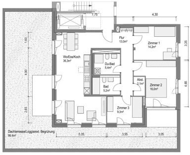 Wohnung zur Miete 1.347 € 4 Zimmer 108,9 m² 3. Geschoss frei ab 01.05.2025 Rosa-Kempf-Straße 6 Kasernen West Bamberg 96052