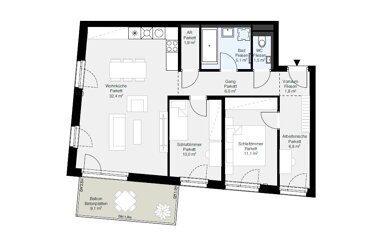 Wohnung zur Miete 803,78 € 3 Zimmer 76,6 m² 2. Geschoss Wiener Neustadt 2700