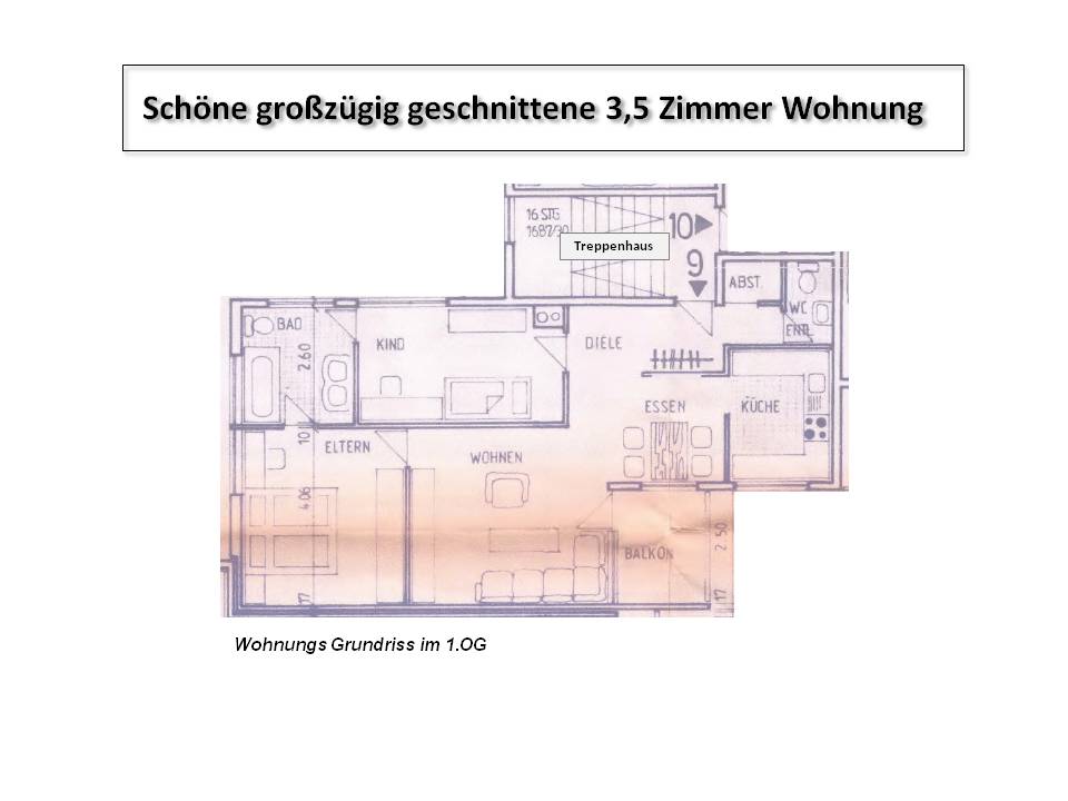 Wohnung zur Miete 760 € 3,5 Zimmer 75,7 m²<br/>Wohnfläche 1. Stock<br/>Geschoss Weberstrasse 12 Metzingen Metzingen 72555