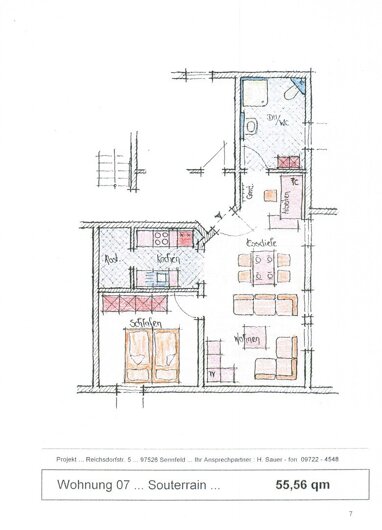 Wohnung zur Miete 710 € 2 Zimmer 56 m² 1. Geschoss frei ab 01.08.2024 Reichsdorfstraße 3 Sennfeld 97526