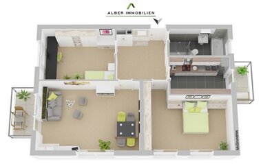 Wohnung zum Kauf 411.000 € 3 Zimmer 92 m² 1. Geschoss Büsnau Stuttgart 70569