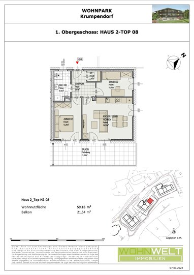 Wohnung zum Kauf Provisionsfrei 429.980 € 3 Zimmer 60 m² 1. Geschoss Innere Stadt Klagenfurt(Stadt) 9020