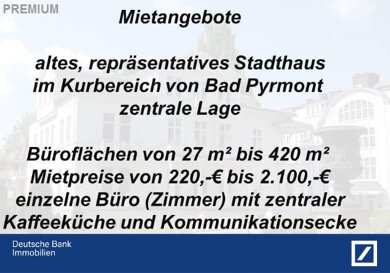 Büro-/Praxisfläche zur Miete 2 € 1 Zimmer 32 m² Bürofläche Bad Pyrmont Bad Pyrmont 31812