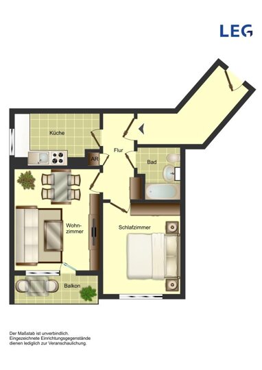 Wohnung zur Miete 360 € 2,5 Zimmer 53,1 m² 2. Geschoss frei ab 20.09.2024 Harkortstraße 2 Unna - Mitte Unna 59423