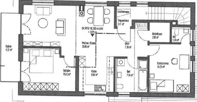 Wohnung zur Miete 950 € 3 Zimmer 95,6 m² 1. Geschoss Hauptstraße Willstätt Willstätt 77731