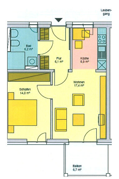 Apartment zur Miete 664 € 2 Zimmer 52 m² Pfrimmanlage Neuhausen 6 Worms 67549