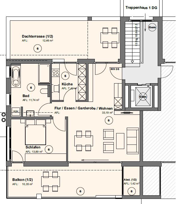 Penthouse zur Miete 995,39 € 2 Zimmer 90,5 m² 2. Geschoss Schönblick 16 Sulgen Schramberg 78713