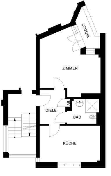 Wohnung zur Miete 706,80 € 1 Zimmer 47,1 m² 1. Geschoss Helmholtzstr. 74 Ehrenfeld Köln 50825
