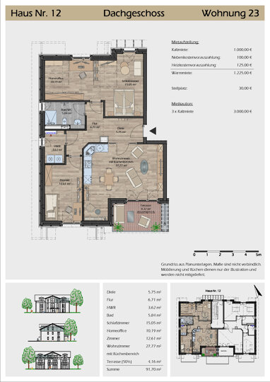 Wohnung zur Miete 970 € 3 Zimmer 91,7 m² Hahnenkamp 12 Hohn 24806