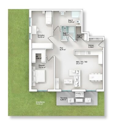 Wohnung zum Kauf Provisionsfrei 505.008 € 3,5 Zimmer 105,2 m² Erdgeschoss Feyen 1 Trier 54294