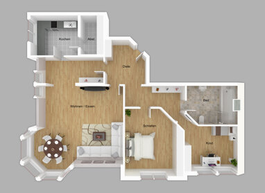 Wohnung zur Miete 570 € 3 Zimmer 84 m² 3. Geschoss Sonneberg Sonneberg 96515