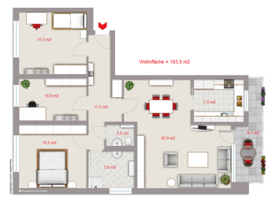 Wohnung zur Miete 700 € 4 Zimmer 103 m² frei ab sofort Heinrich-Lübke-Str. Kaarst Kaarst 41564