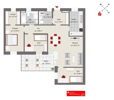 Wohnung zum Kauf Provisionsfrei 499.000 € 4 Zimmer 103,8 m² 2. Geschoss Burghausen Burghausen 84489