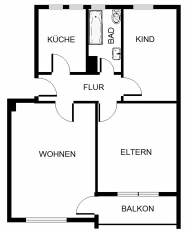 Wohnung zur Miete 409 € 3 Zimmer 59,5 m² 2. Geschoss Eppmannsweg 12 Hassel Gelsenkirchen 45896