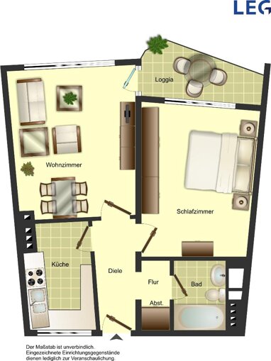 Wohnung zur Miete 429 € 2,5 Zimmer 52 m² 1. Geschoss Schellingstraße 2 Foche - Demmeltrath - Fuhr Solingen 42719