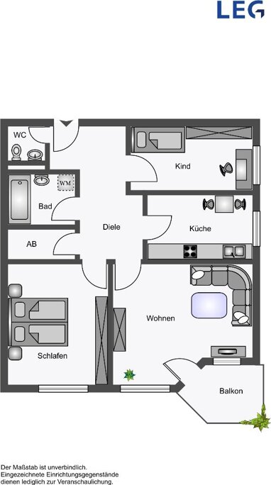 Wohnung zur Miete nur mit Wohnberechtigungsschein 470,37 € 3 Zimmer 76,6 m² 2. Geschoss Idenbrockplatz 6 Kinderhaus - West Münster 48159