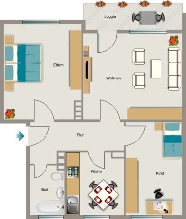 Wohnung zur Miete 527 € 3,5 Zimmer 61,9 m² 1. Geschoss Siebenbürgener Straße 8 Overbruch Duisburg 47178