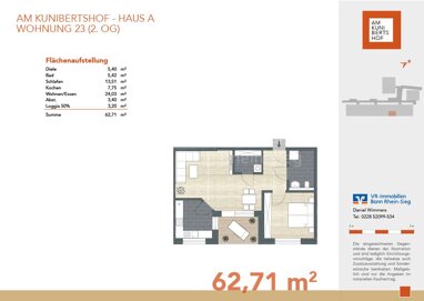 Wohnung zum Kauf provisionsfrei 314.000 € 2 Zimmer 62,7 m² 2. Geschoss Witterschlick Alfter, Witterschlick 53347