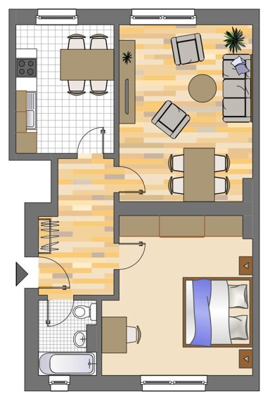 Wohnung zur Miete 429 € 2,5 Zimmer 59,1 m² 3. Geschoss Mont-Cenis-Straße 321 Sodingen - Kern Herne 44627