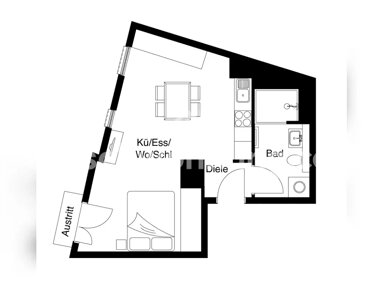 Wohnung zur Miete Tauschwohnung 745 € 1 Zimmer 32 m² 1. Geschoss Fechenheim Frankfurt am Main 60314