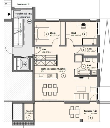 Wohnung zur Miete 1.088,56 € 3 Zimmer 99 m² Erdgeschoss Schönblick 16 Sulgen Schramberg 78713