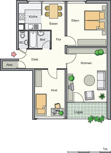 Wohnung zur Miete nur mit Wohnberechtigungsschein 372,94 € 3 Zimmer 75 m² 11. Geschoss Eggersten Ring 12 Kreuztal Kreuztal 57223