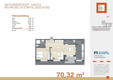 Wohnung zum Kauf provisionsfrei 379.000 € 2 Zimmer 70,3 m² 3. Geschoss Witterschlick Alfter 53347