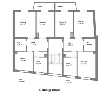 Wohnung zur Miete 400 € 14,9 m² 2. Geschoss Neubaustr. 50/52 Innenstadt Würzburg 97070