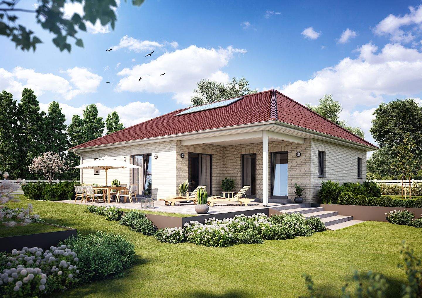 BEST-PREIS-GARANTIE Winkelbungalow mit 123 qm Wlf.++ inkl. Grundstück++ schlüsselfertige und massive Bauweise