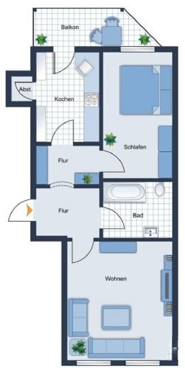 Apartment zur Miete 900 € 2 Zimmer 60 m² 2. Geschoss Nordvorstadt 155 Zwickau 08058