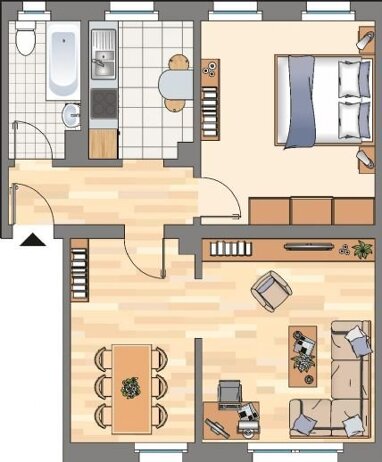 Wohnung zur Miete 419 € 3 Zimmer 52 m² Erdgeschoss Dorneystraße 23 Stockum - Mitte Dortmund 44149