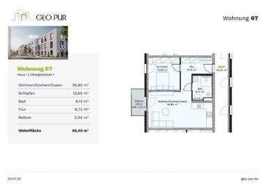 Wohnung zum Kauf Provisionsfrei 268.600 € 2 Zimmer 55,4 m² 1. Geschoss Pleinfelder Str. 1 Georgensgmünd Georgensgmünd 91166