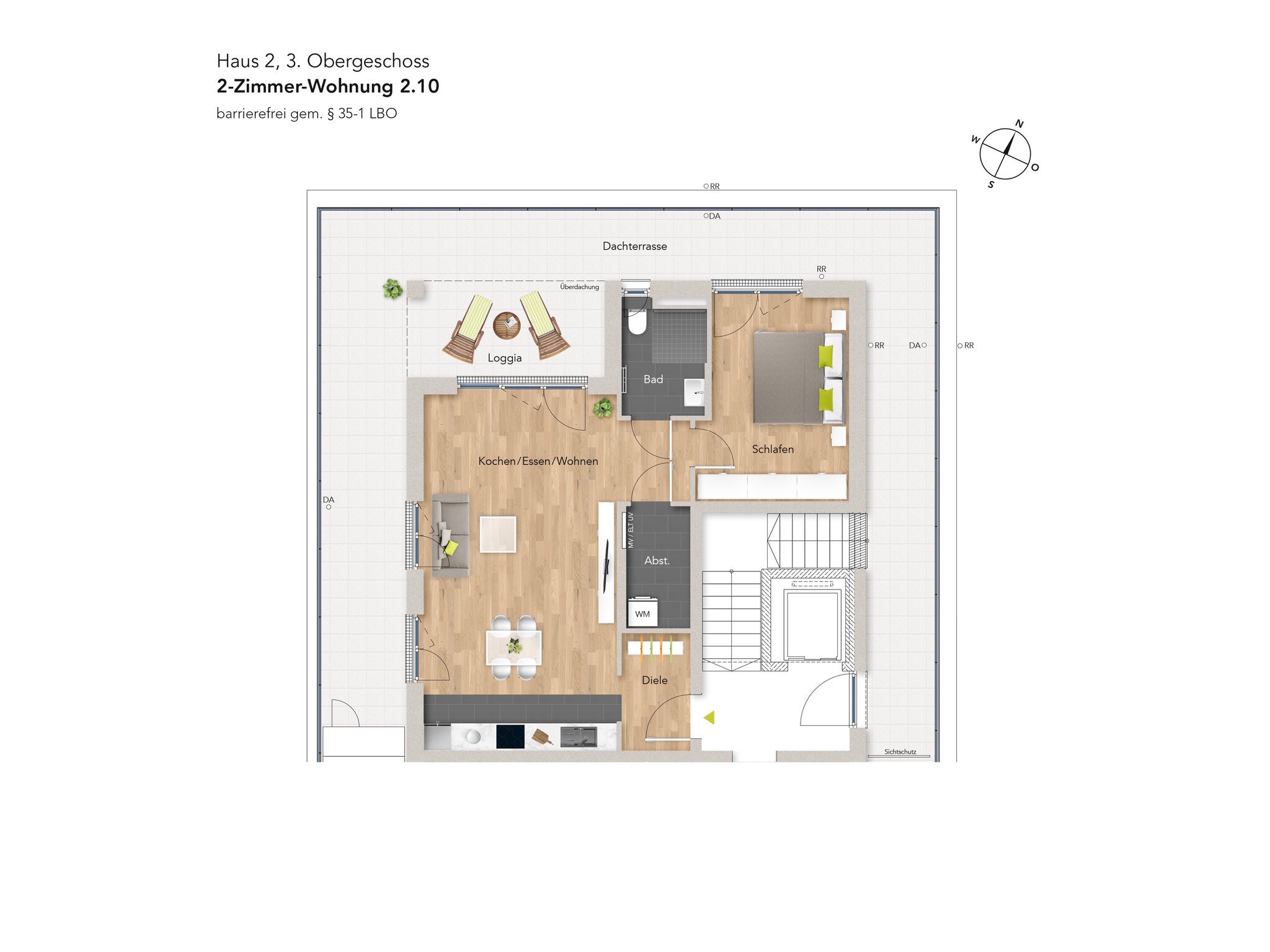 Penthouse zum Kauf Provisionsfrei 395.000 € 2 Zimmer 99 m²<br/>Wohnfläche 3. Stock<br/>Geschoss Zeppelinstraße 97 Mengen Mengen 88512