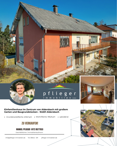 Haus zum Kauf 420.000 € 7 Zimmer 195,8 m² 2.943 m² Grundstück frei ab sofort Aldersbach Aldersbach 94501