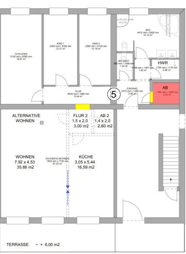 Wohnung zur Miete 700 € 4 Zimmer 127 m² frei ab sofort Nienburger Straße 16 Bernburg Bernburg 06406