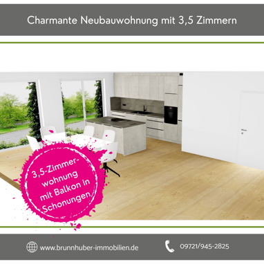 Apartment zur Miete 995 € 3,5 Zimmer 90 m² 1. Geschoss Schonungen Schonungen 97453
