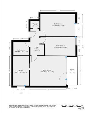 Wohnung zur Miete 1.340 € 3 Zimmer 65,2 m² 6. Geschoss Harpprechtstr. 9 Hasenbergl-Lerchenau Ost München 80933