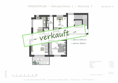 Wohnung zum Kauf Provisionsfrei 350.000 € 3 Zimmer 78,7 m² 1. Geschoss Pleinfeld Pleinfeld 91785