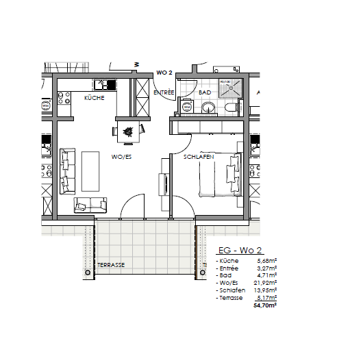 Wohnung zum Kauf Provisionsfrei 199.500 € 2 Zimmer 54,7 m² Waldsassen Waldsassen 95652