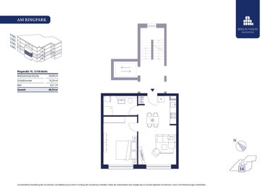 Wohnung zum Kauf 329.000 € 2 Zimmer 48,5 m² 2. Geschoss Mariendorf Berlin 12105
